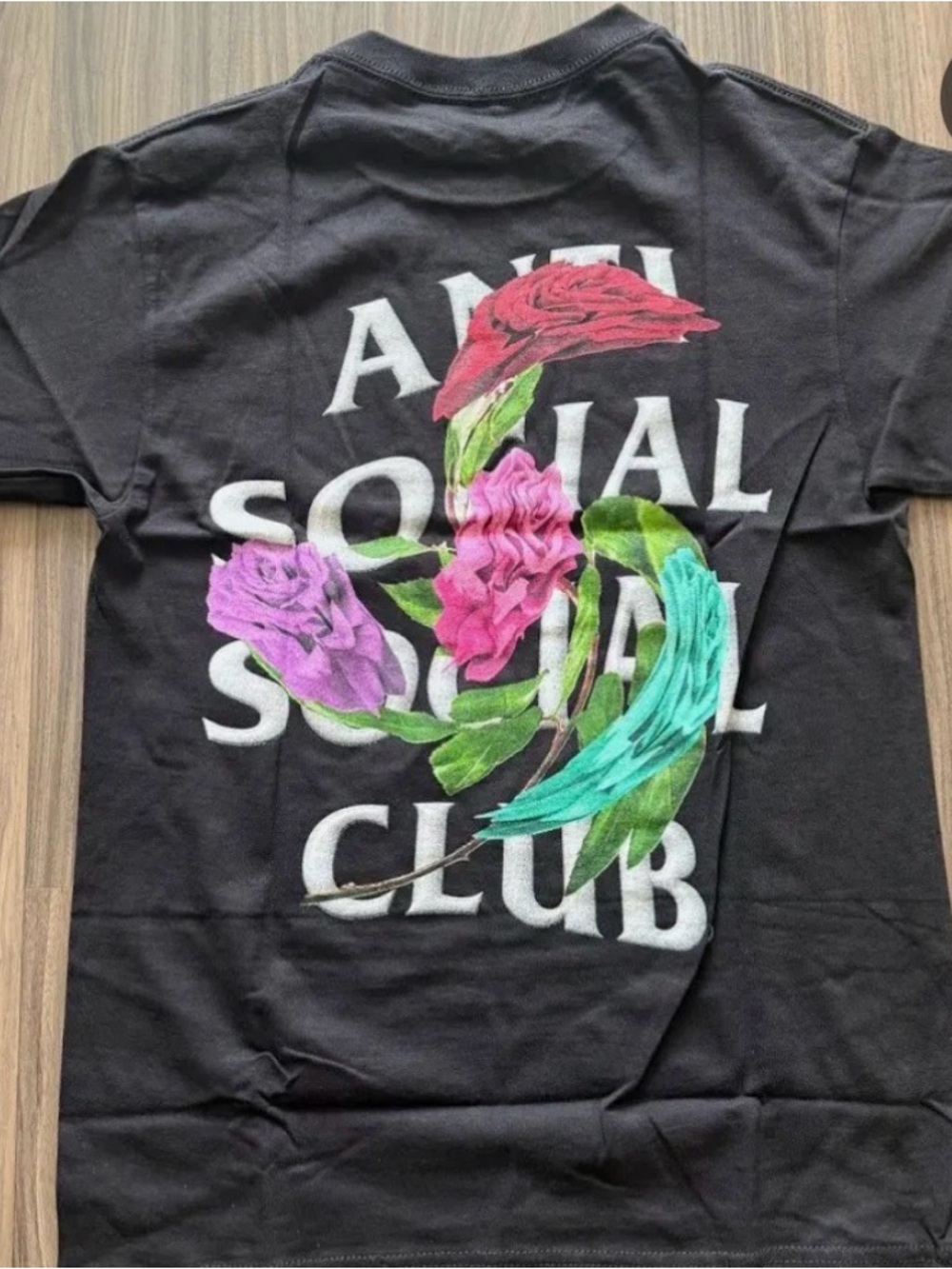 Authentic Anti Social Social Club Floral Black Tee
